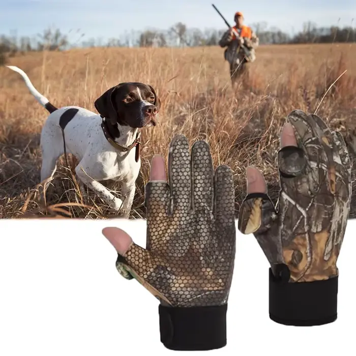 Gant de chasse plein doigt automne hiver tactile anti-dérapant - Protection pour pêche et sports outdoor marche