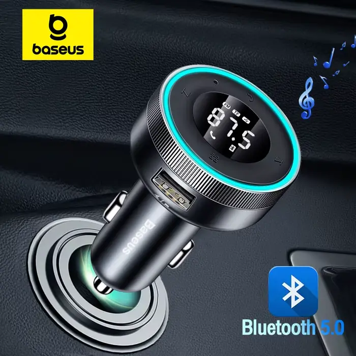 Baseus FM transmetteur modulateur voiture sans fil Bluetooth 5.0 USB chargeur rapide Auto Aux Radio 