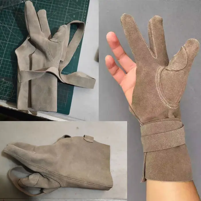 Gants tir rapide arc traditionnel - Coussinet pouce cuir épaissi pour archers expérimentés