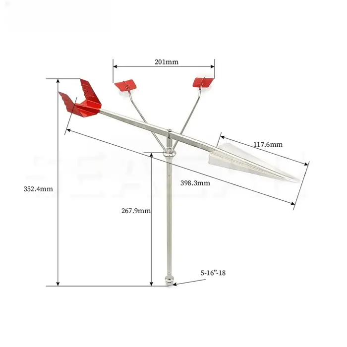 Indicateur de vent marin en acier inoxydable 304 pour yacht, bateau, navigation extérieure, sécurité