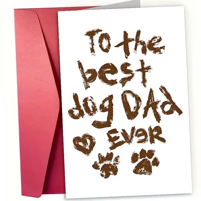 Carte de vœux amusante pour papa de chien, style pinceau, cadeau pour lui