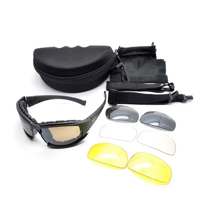 Lunettes Daisy X7 polarisées 4 verres interchangeables pour chasse randonnée cyclisme airsoft armée