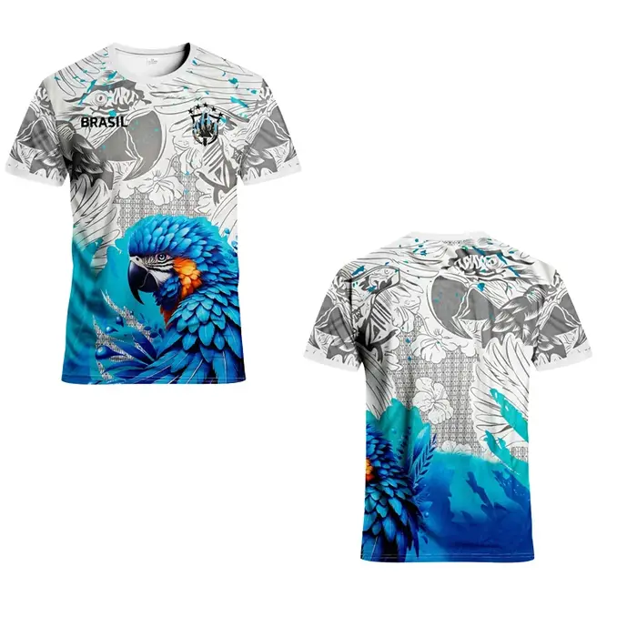T-shirt pour homme avec motif fan art de l'équipe nationale du Brésil, maillot de football Macaw, sp