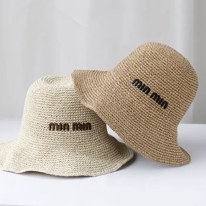 Nouvelles femmes Chapeau de soleil large bord chapeaux de plage femmes été Chapeau de paille pliable
