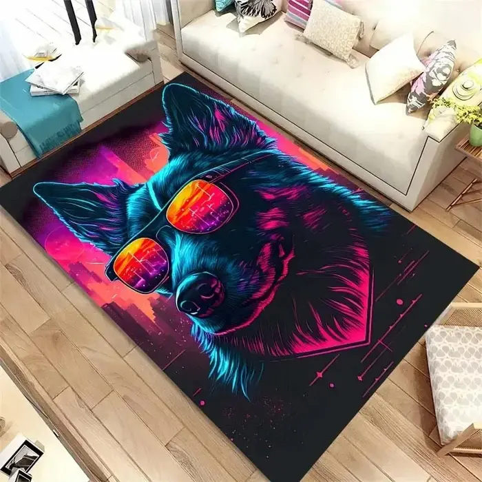 Polymères de sol à motif de chien qui fume, décoration de porte, maison, salon