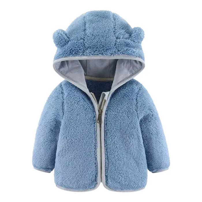 Manteau polaire pour enfants de 0 à 3 ans, veste chaude à manches longues avec oreilles d'ours, vête