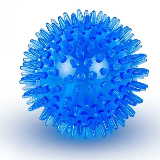 Petite balle de massage transparente à picots pour chien, jouet couineur pour animaux de compagnie, 