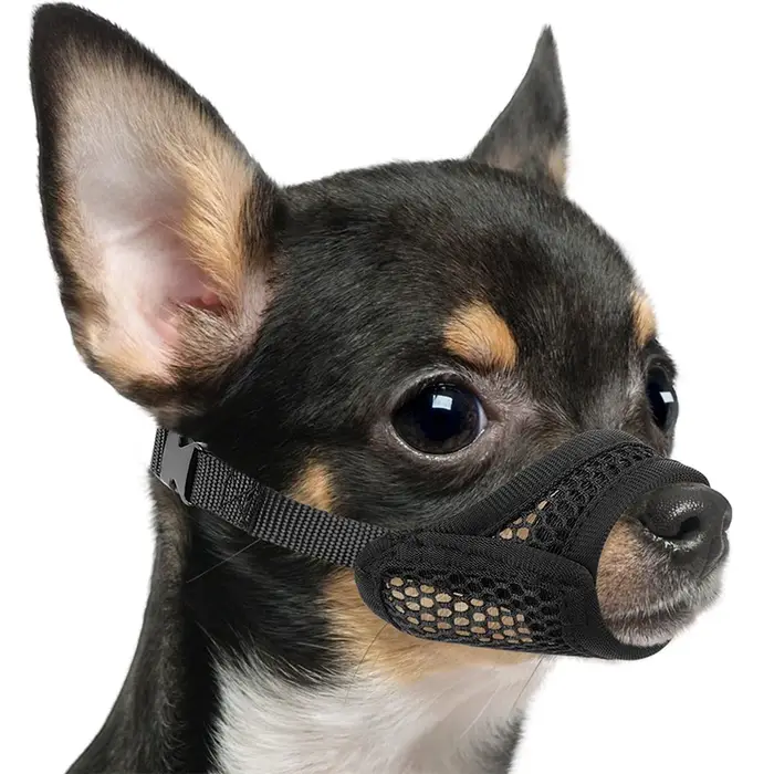 Hot！Hot！Muselière en maille pour chiens à mastication courte et de petite à moyenne taille, anti-mor