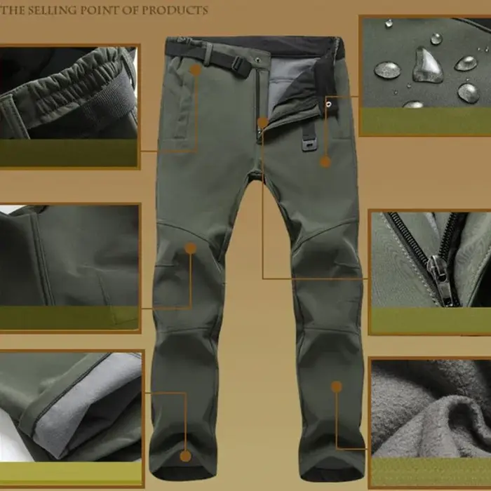 Pantalon imperméable stretch hiver avec doublure polaire pour chasse - Confort chaud et protection