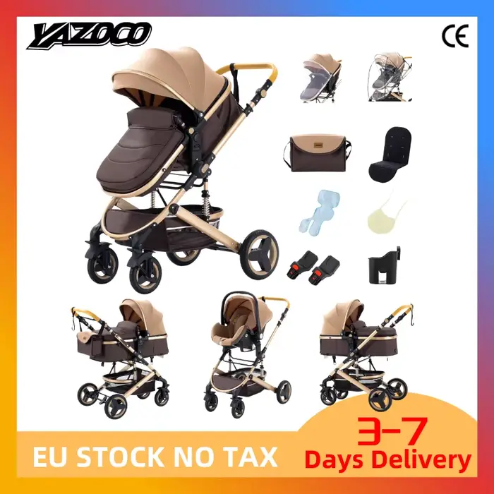 Poussette compacte 3-en-1 pour bébé, siège auto pour nourrisson, système de voyage portable pour nou
