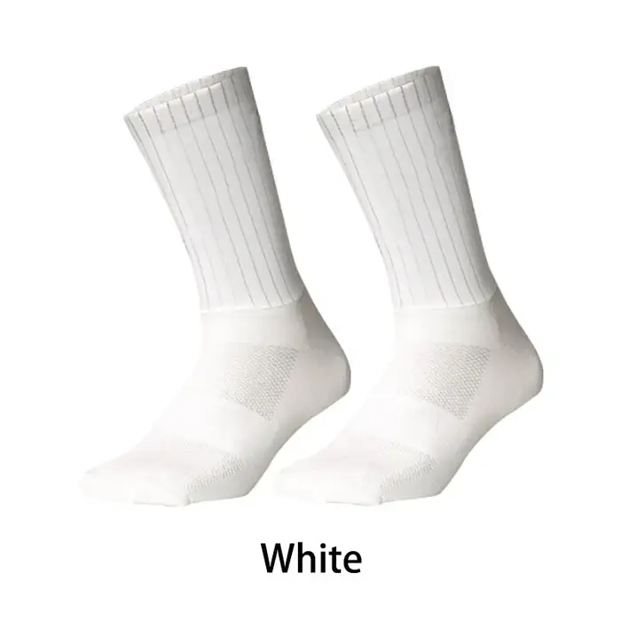 Chaussettes de cyclisme pour compétition d'équipe, chaussettes tubulaires antidérapantes en Silicone