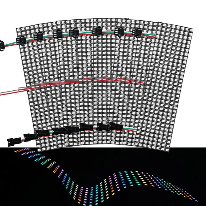 Panneau LED adressable individuellement DC5V WS2812B, module d'écran matriciel numérique flexible RG