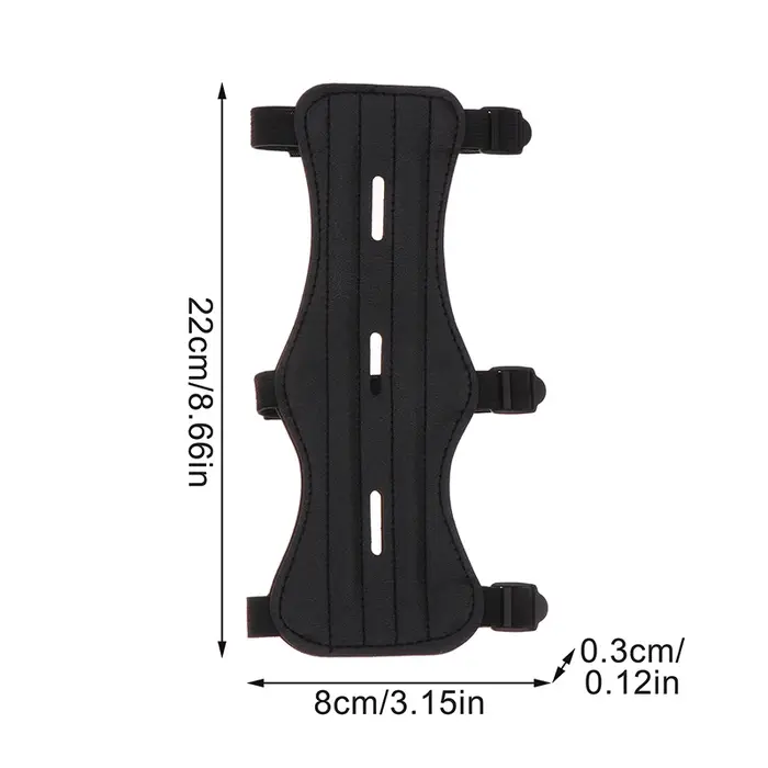 Protège-bras en cuir pour le tir à l'arc, 3 sangles, protection de l'avant-bras, réglable, accessoir
