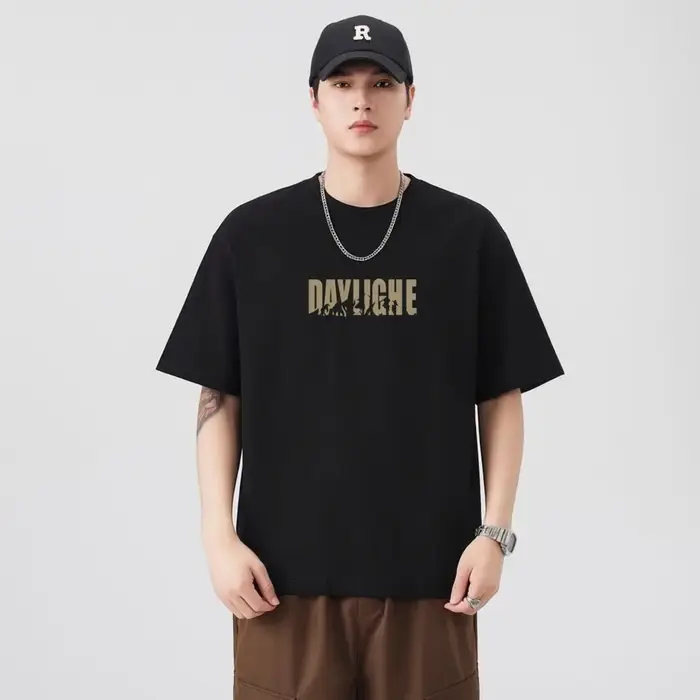 T-shirt surdimensionné 100 % coton pour homme KSTUN, tee-shirt décontracté respirant à manches court