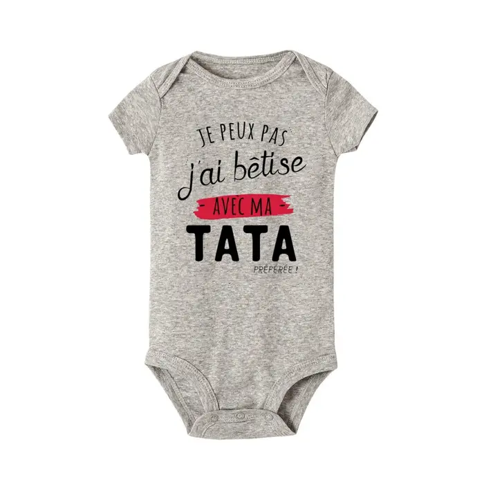 Bodysuit bébé humour 'J'ai gâché avec ma tante préférée' - Combinaison manches courtes drôle nouveau-né vêtement