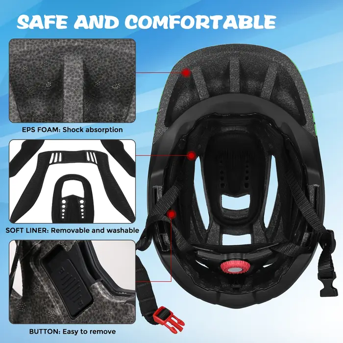 Lixada enfants casque intégral détachable enfants sport sécurité vélo casque équipement de protectio
