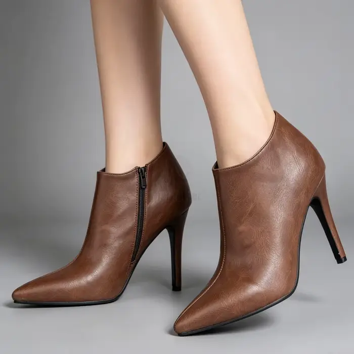 Bottines à talons fins de 10CM pour femmes, chaussures à bout pointu avec fermeture éclair latérale, grande taille, printemps automne, élégance intemporelle, bottes pour femmes, bottines de luxe, occasions spéciales, soirée élégante, cadeau parfait