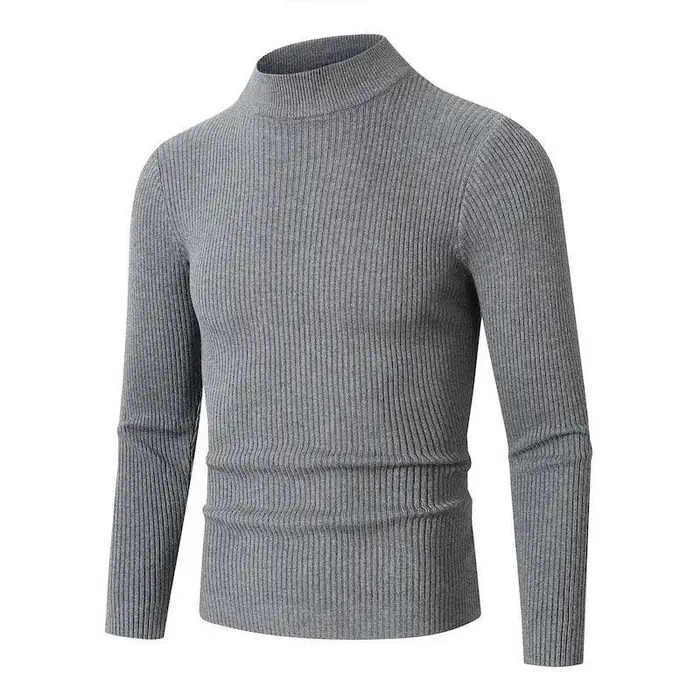 Nouveaux hommes mode faux col roulé chandails à manches longues Waem pull pull hiver coupe ajustée r