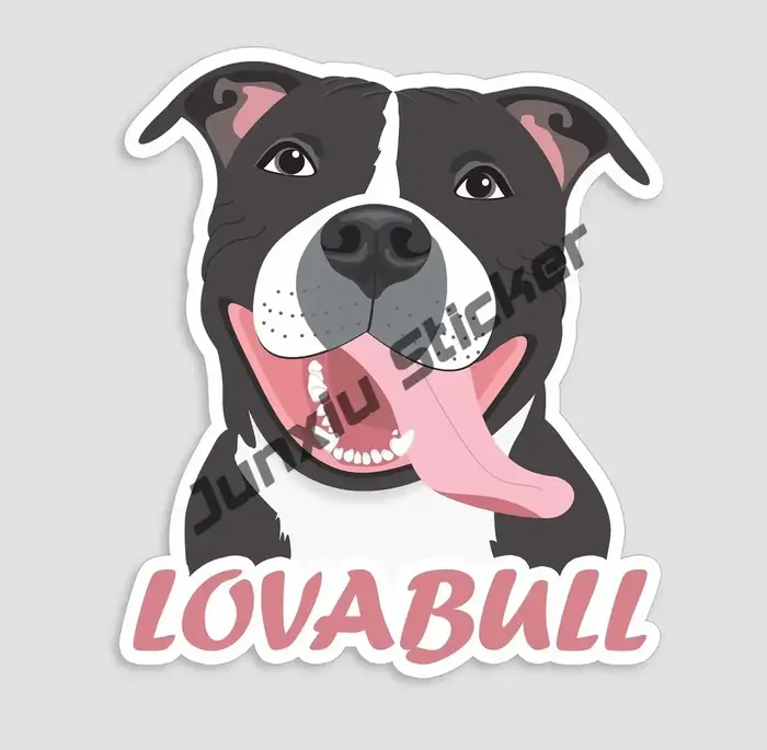 Autocollant de voiture drôle d'animaux de dessin animé chien Pit Bull, autocollant imperméable en vi