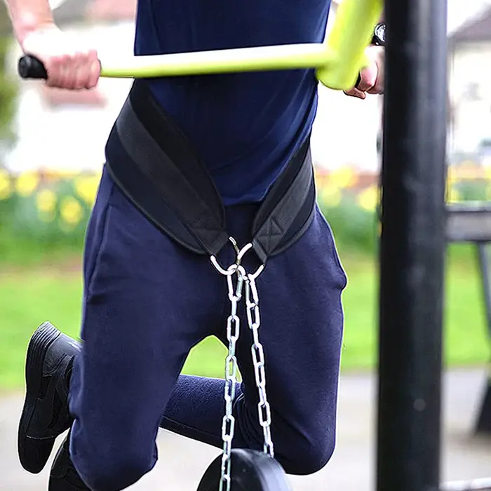 Ceinture de musculation épaisse avec chaîne, ceinture de trempage pour tirer le menton vers le haut,