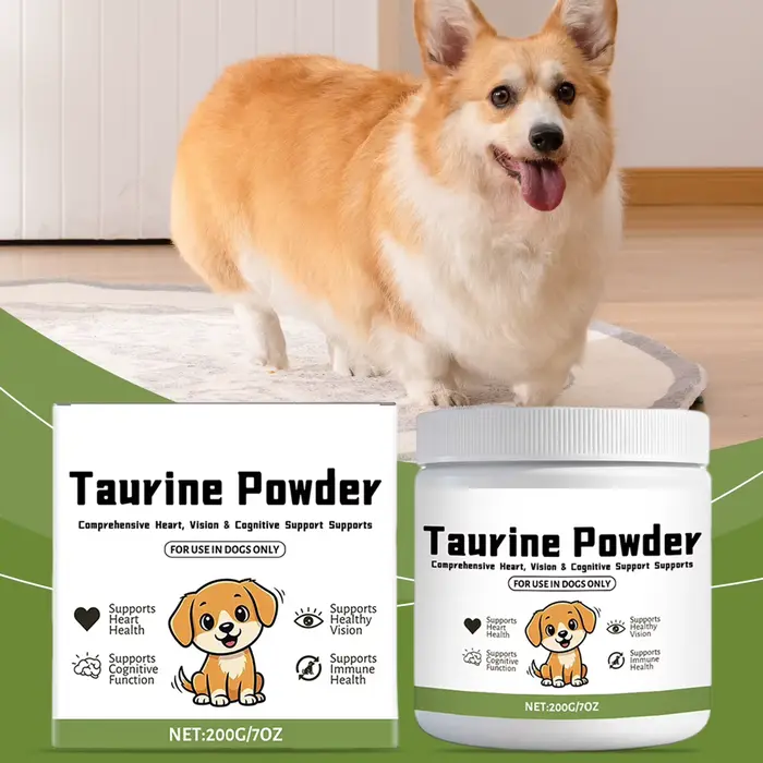 Poudre de Taurine 200g, Complément Vitattaurine pour Chiens, Soutient la Santé Cardiaque et la Visio