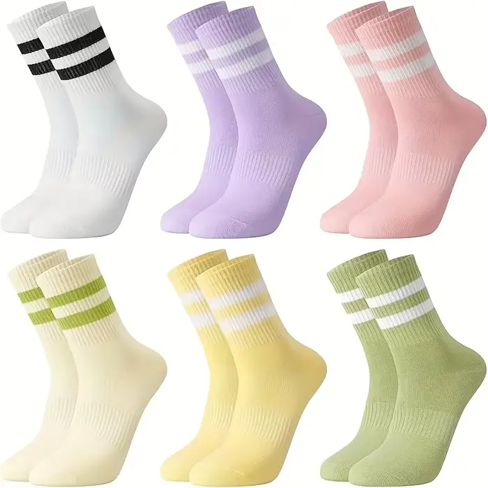 6 paires de chaussettes femmes chaussettes de Tennis chaussettes de sport colorées chaussettes en co