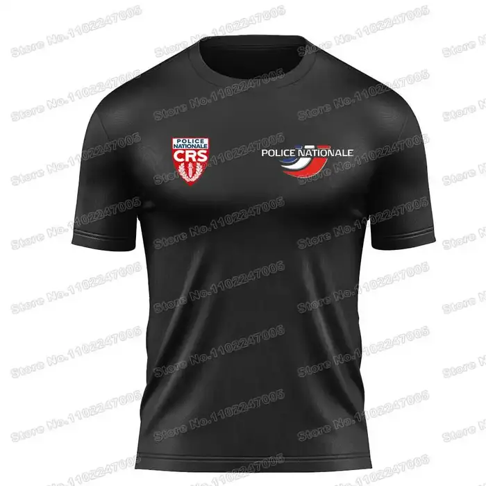 T-shirt Police nationale française,Maillot CRS Gendarmerie Nationale Française, chemises techniques 