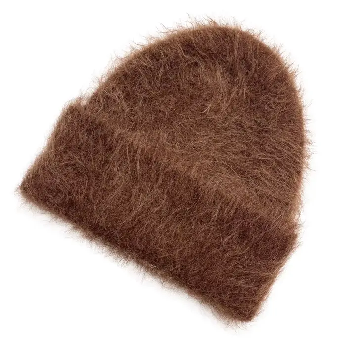Bonnets en laine d'alpaga moelleux pour femmes, chapeau tricoté chaud, Bonnet d'hiver