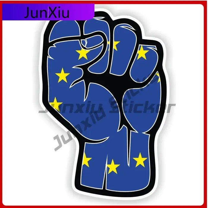 Autocollant de main de poing de drapeau de l'union européenne, accessoires de Camping pour autocolla