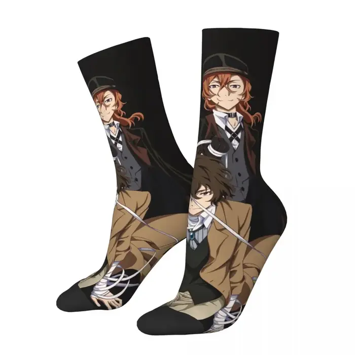 Chaussettes chasse anime Bungou Stray Dogs - Bas unisexes chauds hiver - Style street pour chasseurs fans