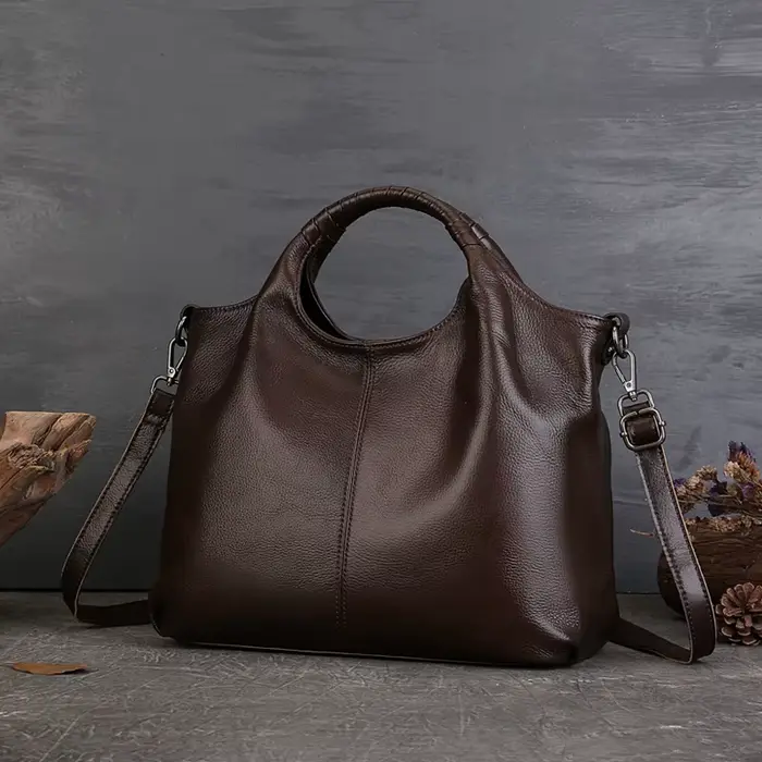 Sac fourre-tout Vintage en cuir véritable pour femmes, fourre-tout de bonne qualité, grand sac à ban