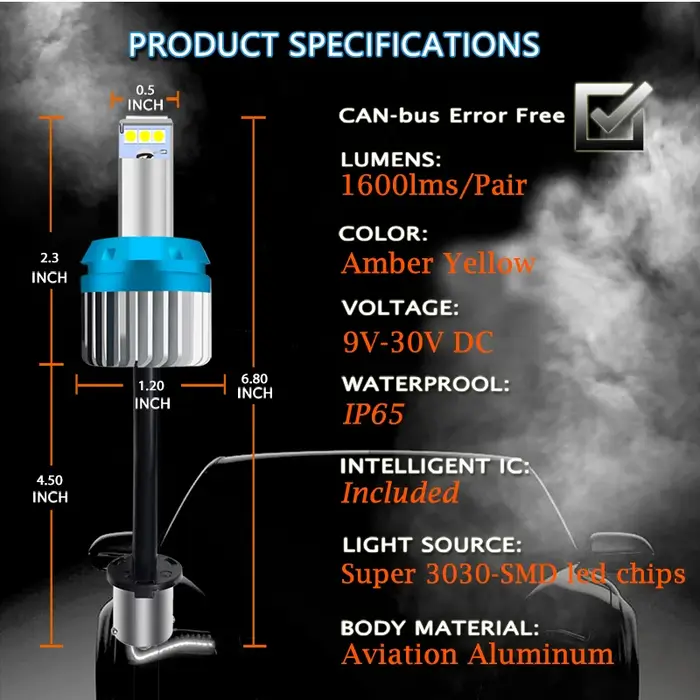 IJDM-Ampoule de voiture LED P21W, 1156, T20, W21/5W, 7443, P21/5W sous LM, W21W, 7440, BA15S, BAY15D
