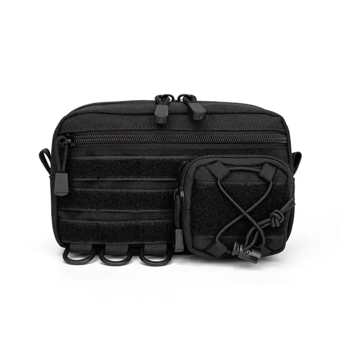 Pochette d'administration horizontale tactique Molle avec poche avant à cordon, pochette EMT, sac d'