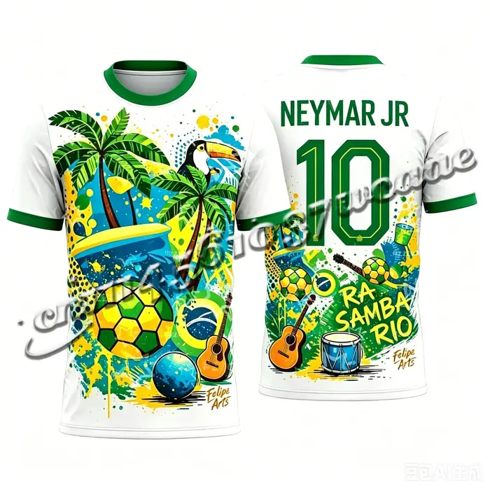 Maillot de football du Brésil Pelé 2026 – Tenue de match et d'entraînement – T-shirt sport d'été pou