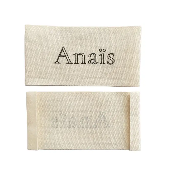 Étiquette de coton biologique 100% avec logo personnalisé, étiquettes imprimées pour vêtements de bé
