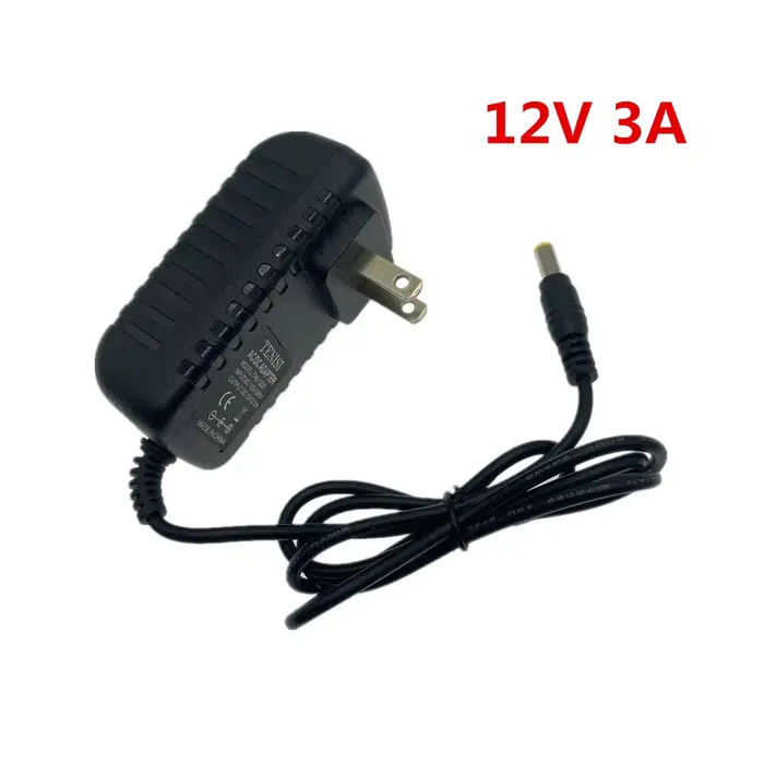 Adaptateur d'alimentation pour bande lumineuse LED avec connecteur, prise ue AC 100-240V à DC 12V 1A