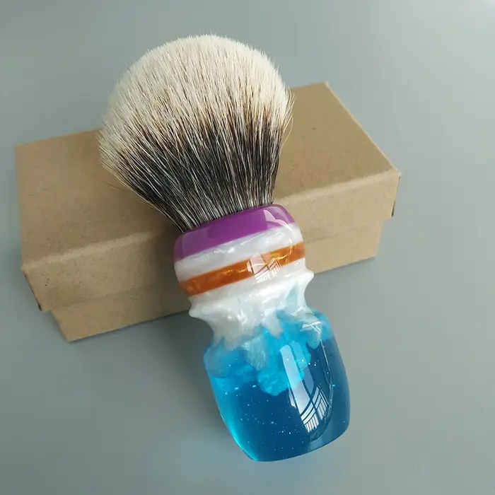 Dscosmetic Coral Manchurian deux brosses à raser en poils de blaireau avec manche en résine pour le 