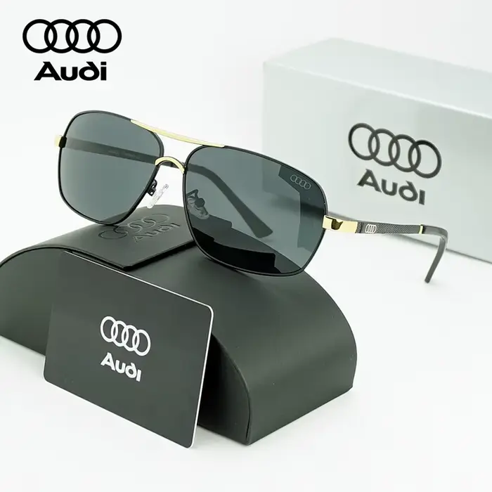 Lunettes de soleil polarisées Audi de luxe, style pilote carré, anti-éblouissement, pour la conduite