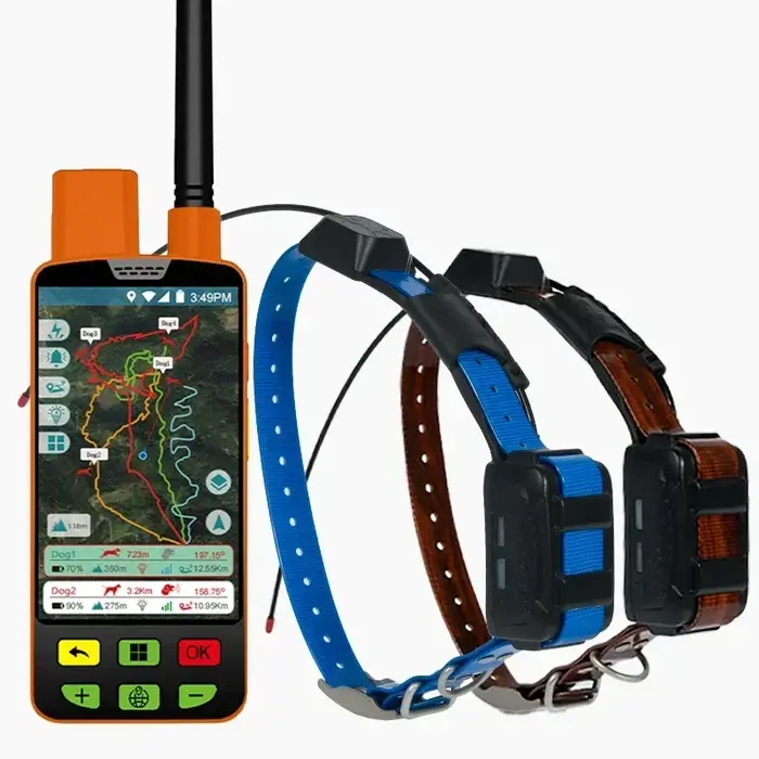 Traceur GPS Eseek pour chiens de chasse accessoire entraînement animal compagnon avec appareil portable deux colliers entrainement occassions spéciales chasse