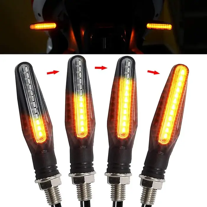 Clignotant LED universel pour moto, 12V, IP68, étanche, ambre, clignotant, clignotant, feux arrière,