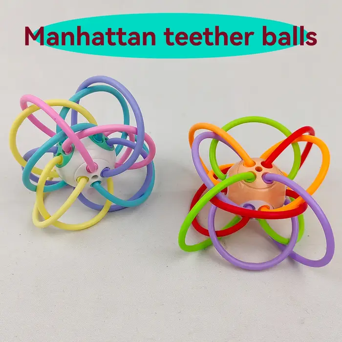 Manhattan – poignée de golfeur carrée, anneau de dentition, boule de meulage, jouet éducatif