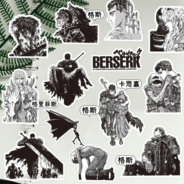 Autocollants de dessin animé Berserk Guts Casca, 82 pièces, décoration pour ordinateur portable, tél