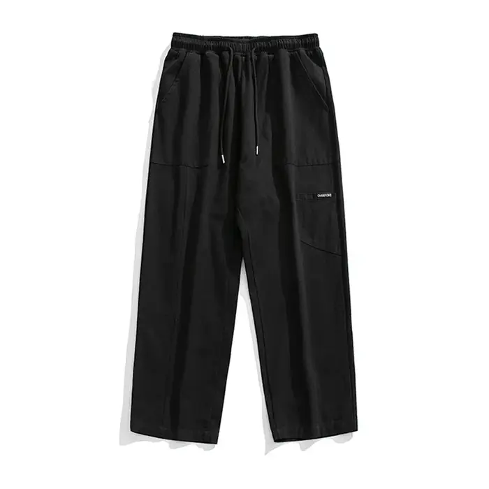 2025 marque vêtements hommes Cargo pantalon 100% coton couleur unie vêtements de travail droit épais