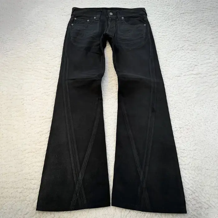 vintage X ray épilation tribal broderie hommes jeans évasés gothique haute rue unisexe punk slim fit