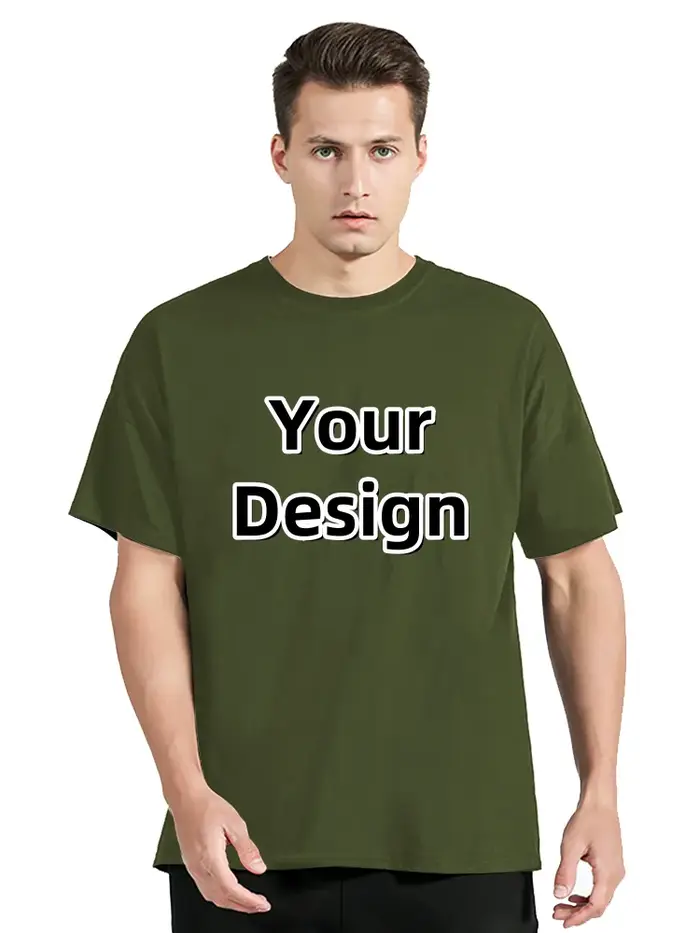 T-shirt personnalisé pour hommes avec votre propre logo T-shirt texte et photo imprimés sur le devan