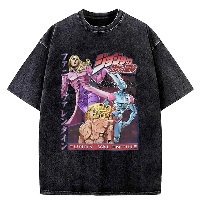 T-shirt graphique JoJo's Bizarre Adventure Johnny Joestar pour hommes, t-shirts vintage en coton lav