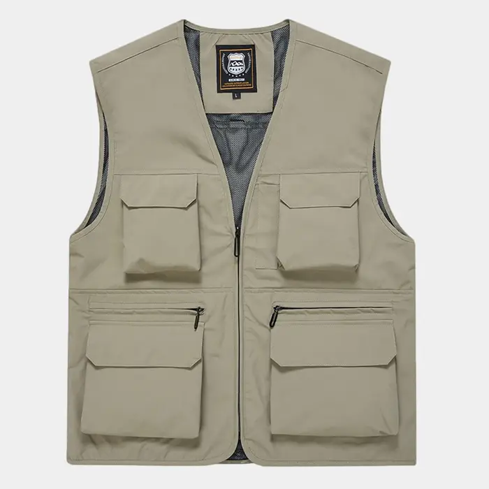 FGKKS marque hommes mode gilet couleur unie outillage Style gilet mince multi-poches décontracté gil