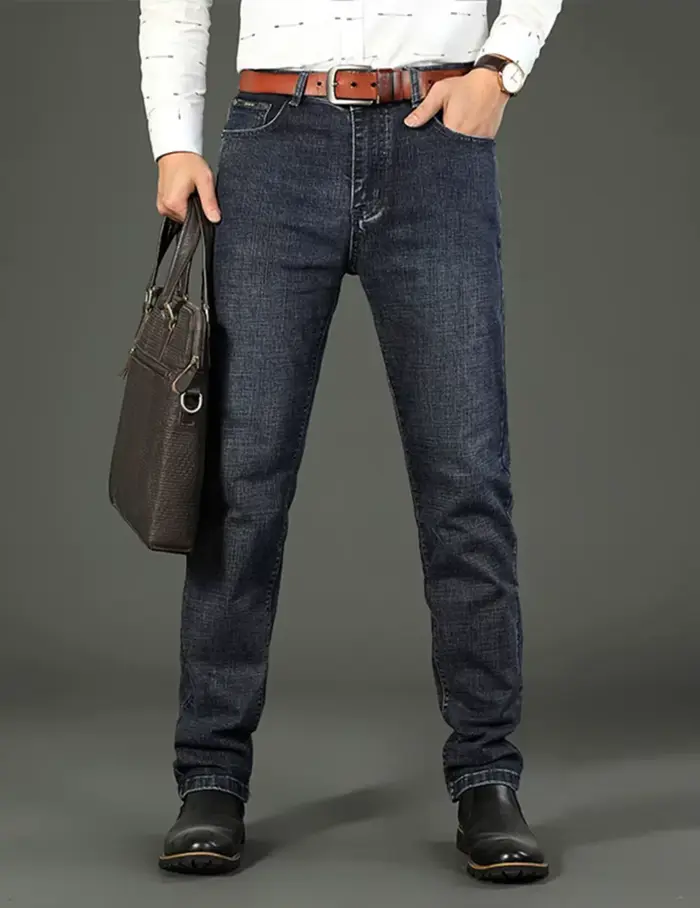 Nouveau Jean Homme 2026 – Coupe Droite Décontractée Extensible – Tendance Classique Bleu Noir – Pant
