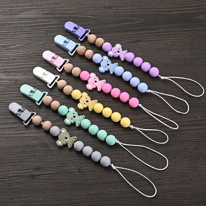 Attache-sucette en plastique pour bébé, Clip de sucette, Animal de dessin animé, chaîne de support f