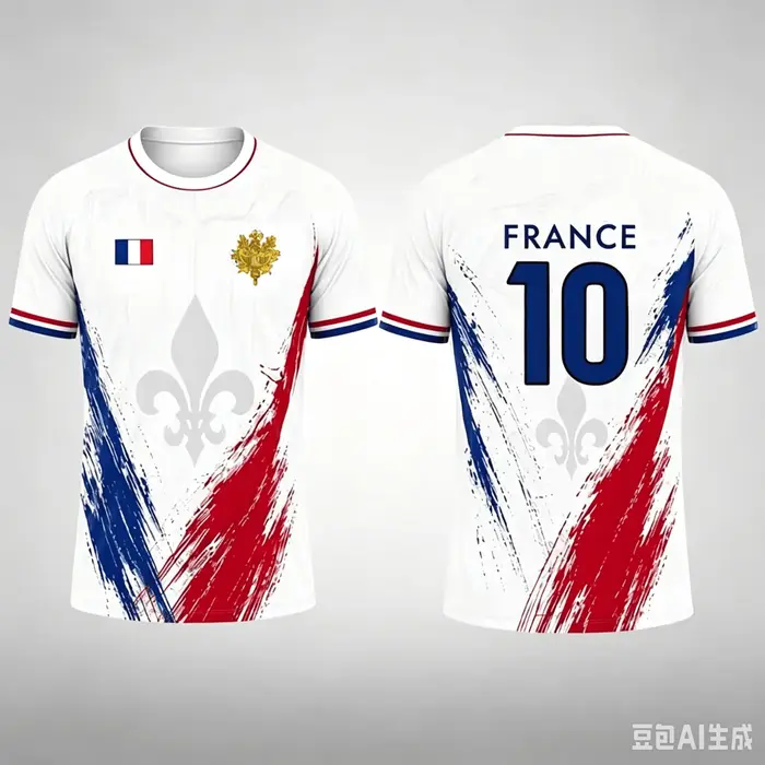 Maillot de football à manches courtes unisexe, drapeau français, séchage rapide, respirant, commémor